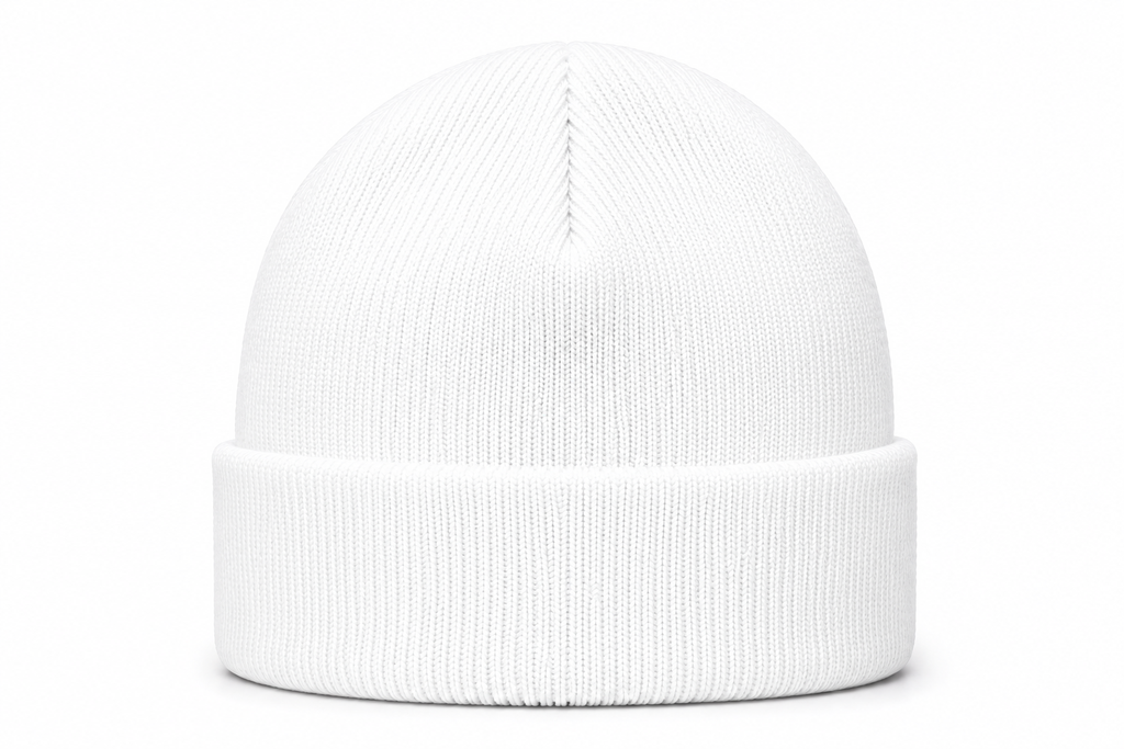 FREE TATE Embroidered Cuffed Beanie — White