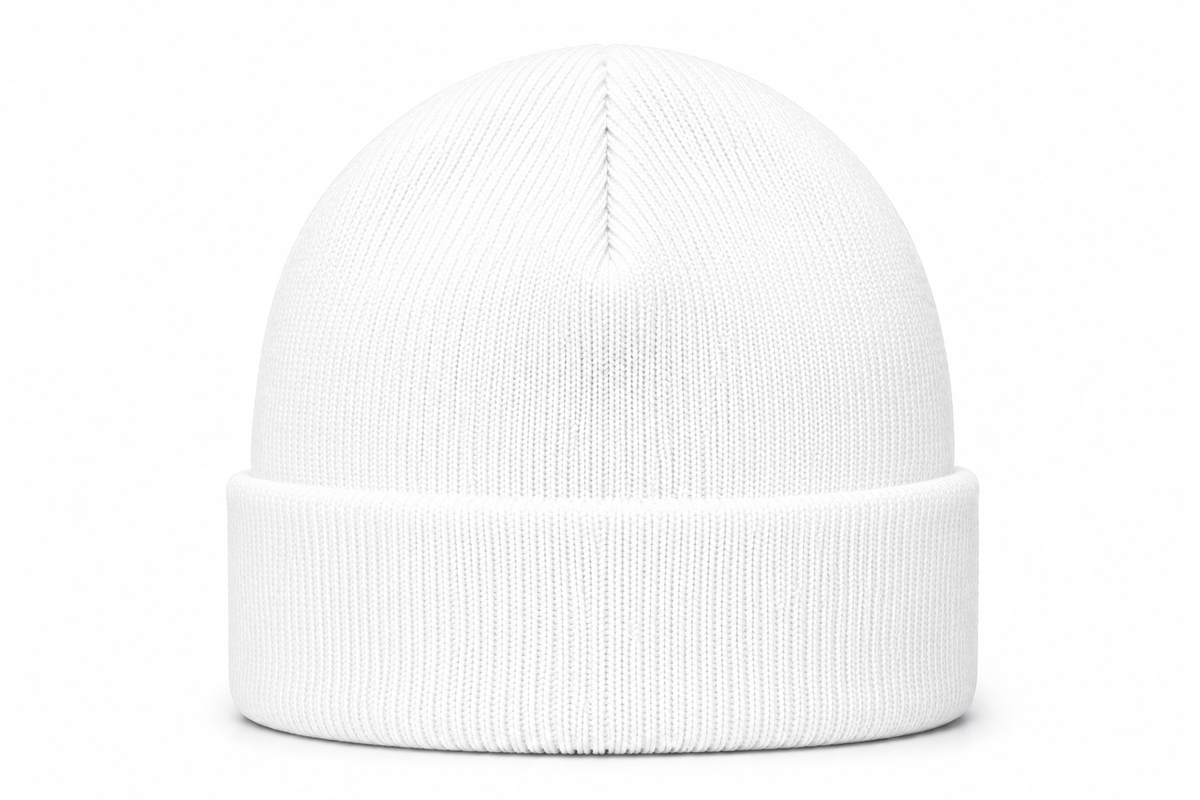 FREE TATE Embroidered Cuffed Beanie — White